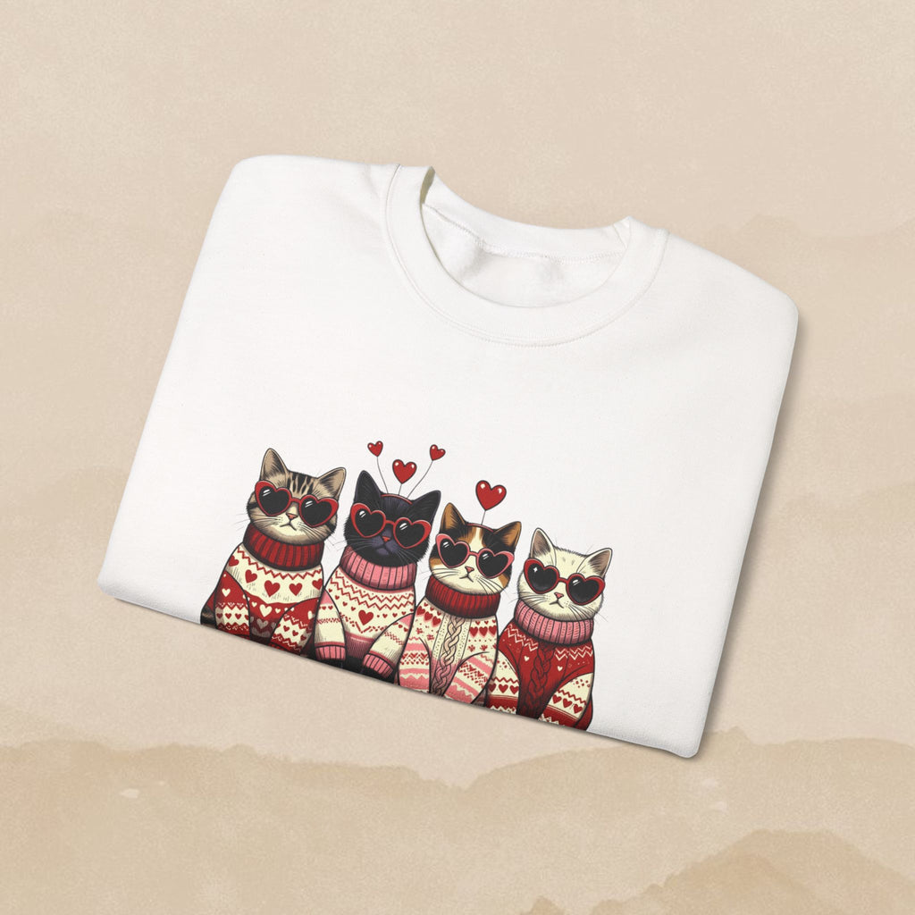 Happy Meowrntines Cats sweatshirt | Valentine Cat Sweater Crewneck