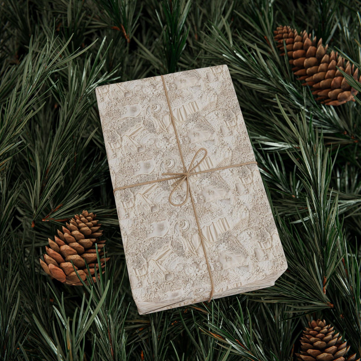 Neutral Wedding Dress Texture Wrapping Paper | Beige Stone Pattern Roll