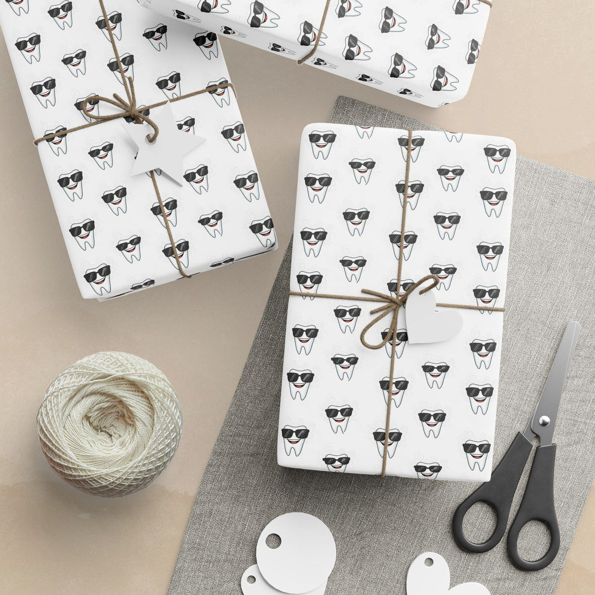 Cute Sunglasses Teeth Wrapping Papers | Fun Dental Pattern Gift Wrap