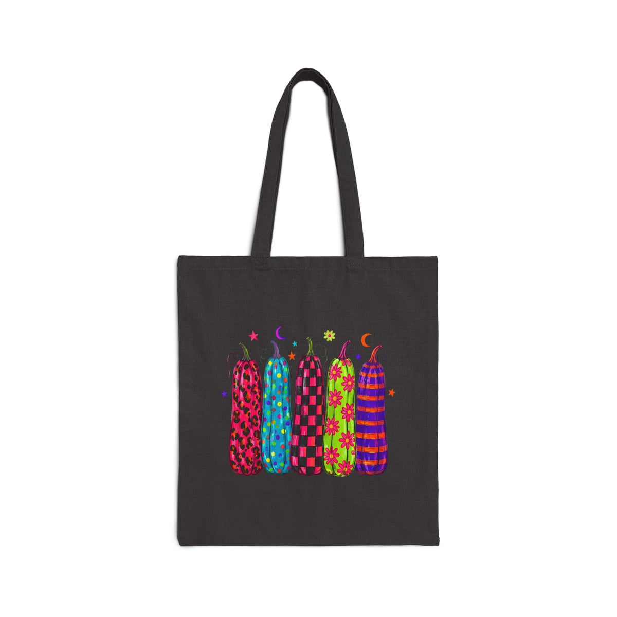 Funky Colorful Retro Pumpkin Tote Bag