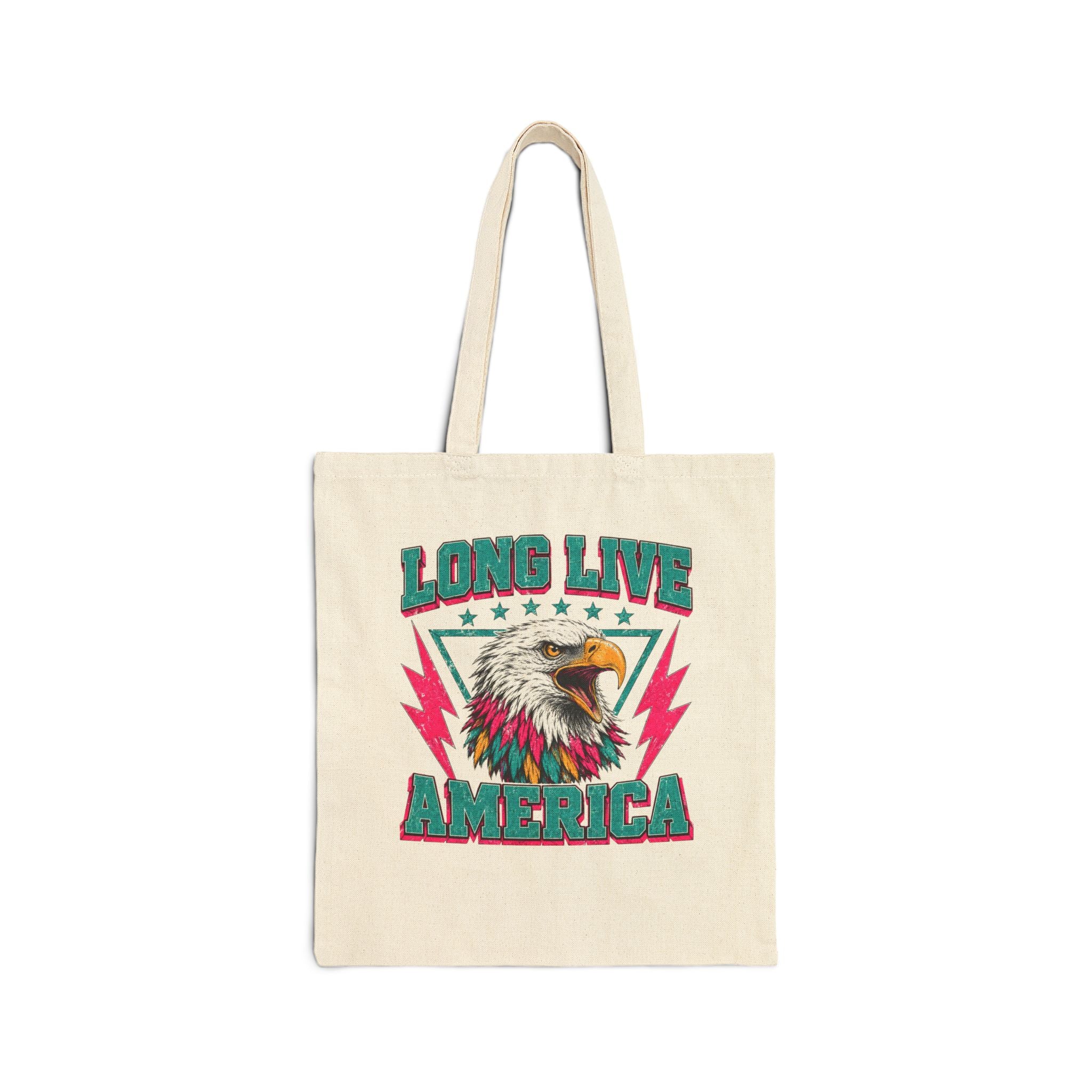Neon Eagle Long Live America Tote Bag