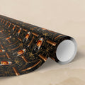 Whiskey Bottle Pattern Wrapping Paper | Dark Brown Vintage Bar Design