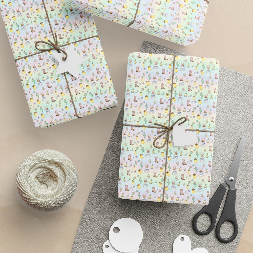 Western Cowboy Easter Bunny Wrapping Papers