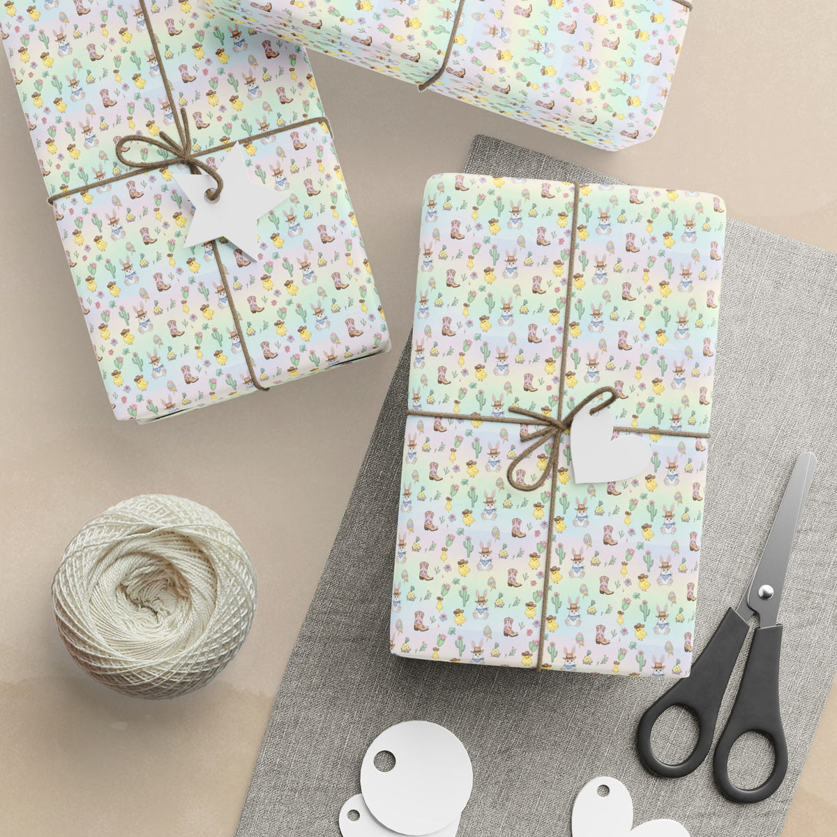 Western Cowboy Easter Bunny Wrapping Papers