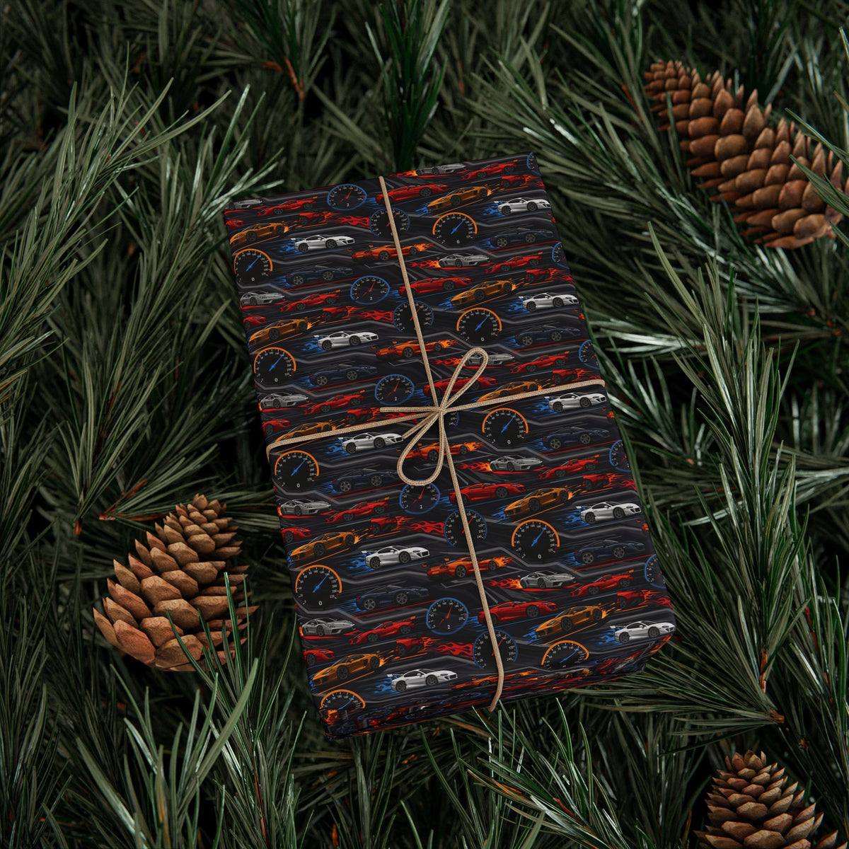 Vintage Racing Cars Wrapping Paper | Retro Automobile Pattern