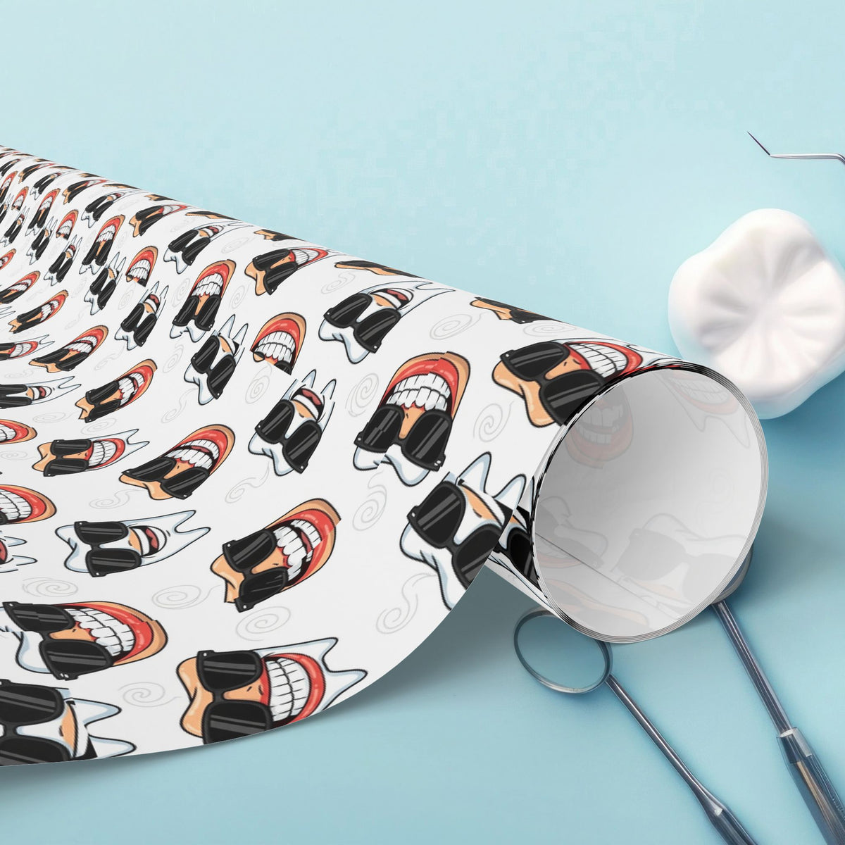 Denture Wrapping Paper  / teeth gift wrap