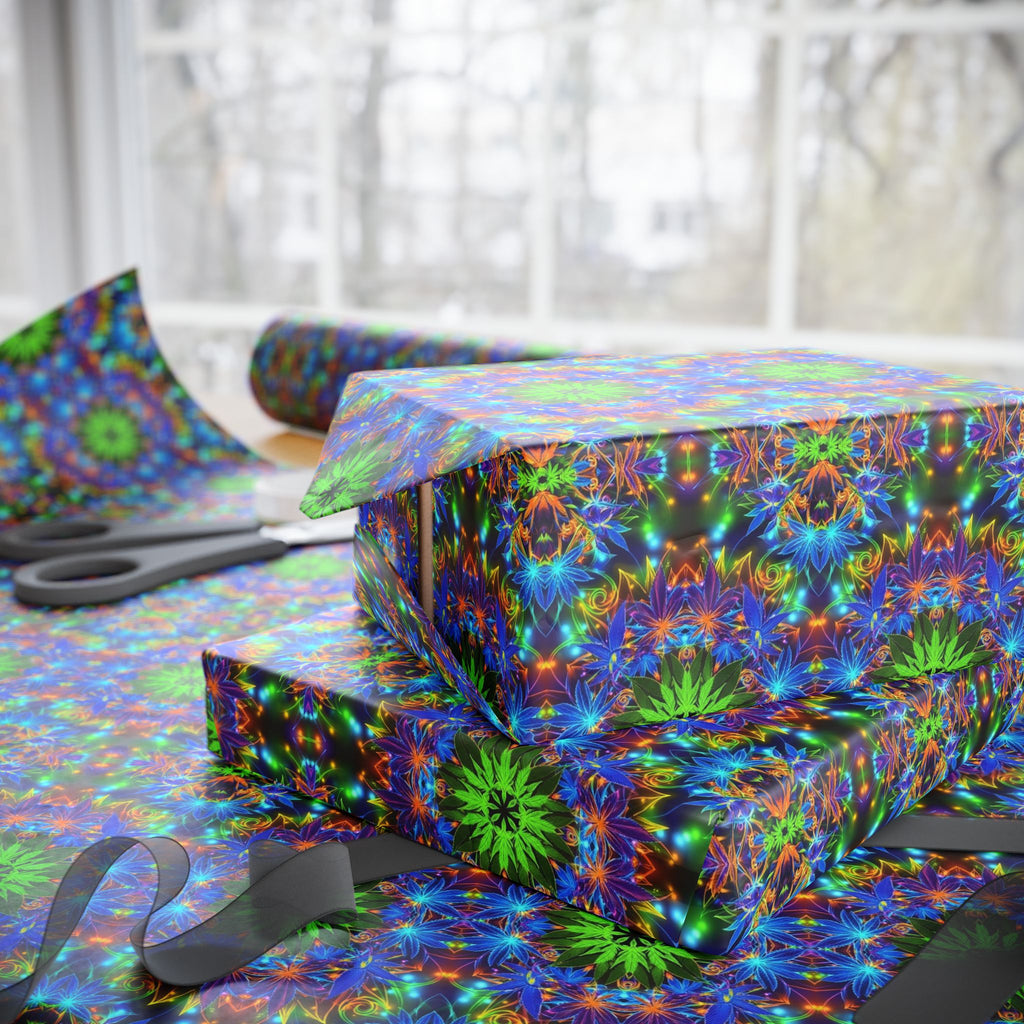 Kaleidoscope Marijuana Plant Wrapping Paper
