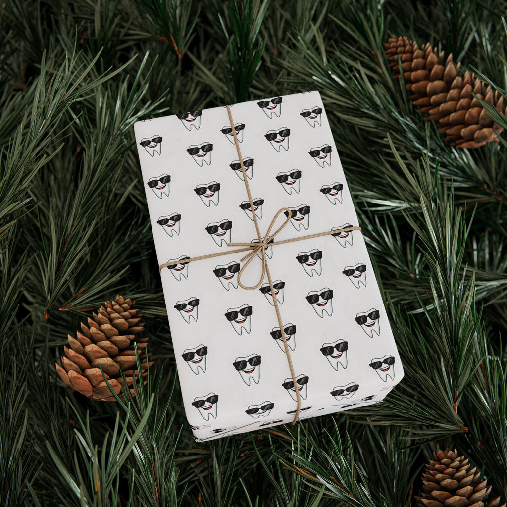 Cute Sunglasses Teeth Wrapping Papers | Fun Dental Pattern Gift Wrap