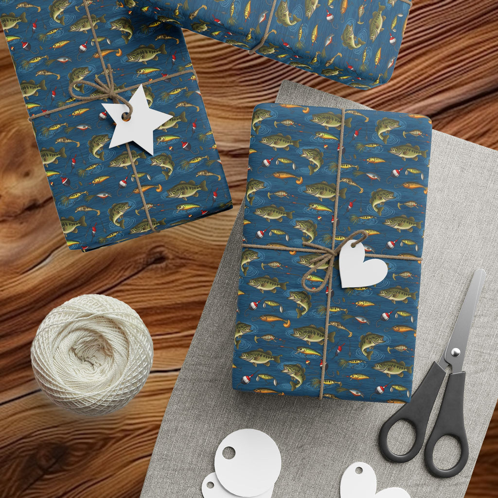Fishing Lures Pattern Wrapping Paper | Angler Bait Nautical Gift Wrap