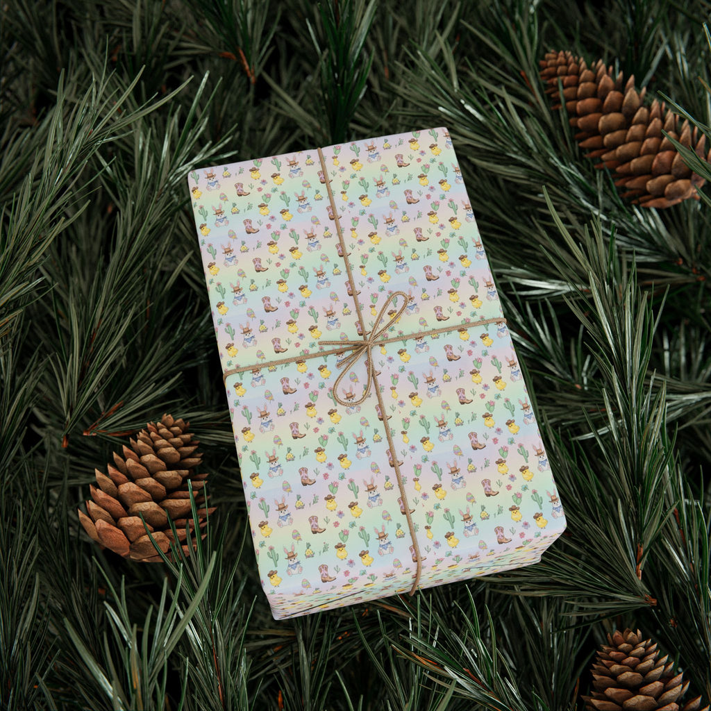 Western Cowboy Easter Bunny Wrapping Papers