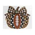 Leopard Buffalo Plaid Pumpkin Football puzzle | Fall Autumn Jigsaw