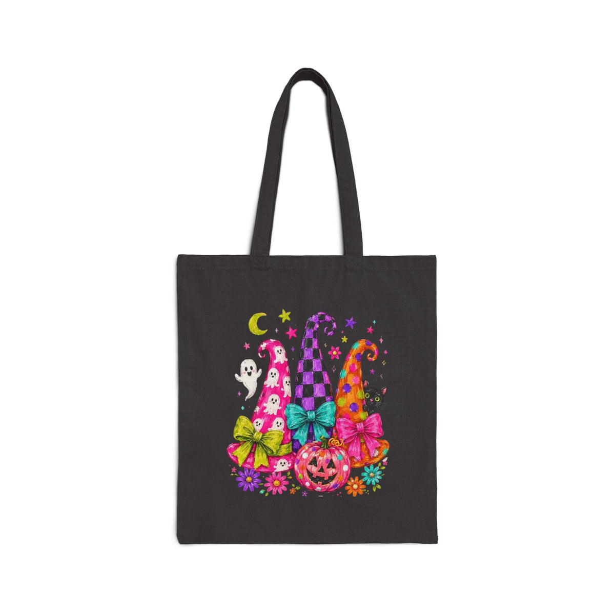 Colorful Witch Hat Halloween Tote Bag