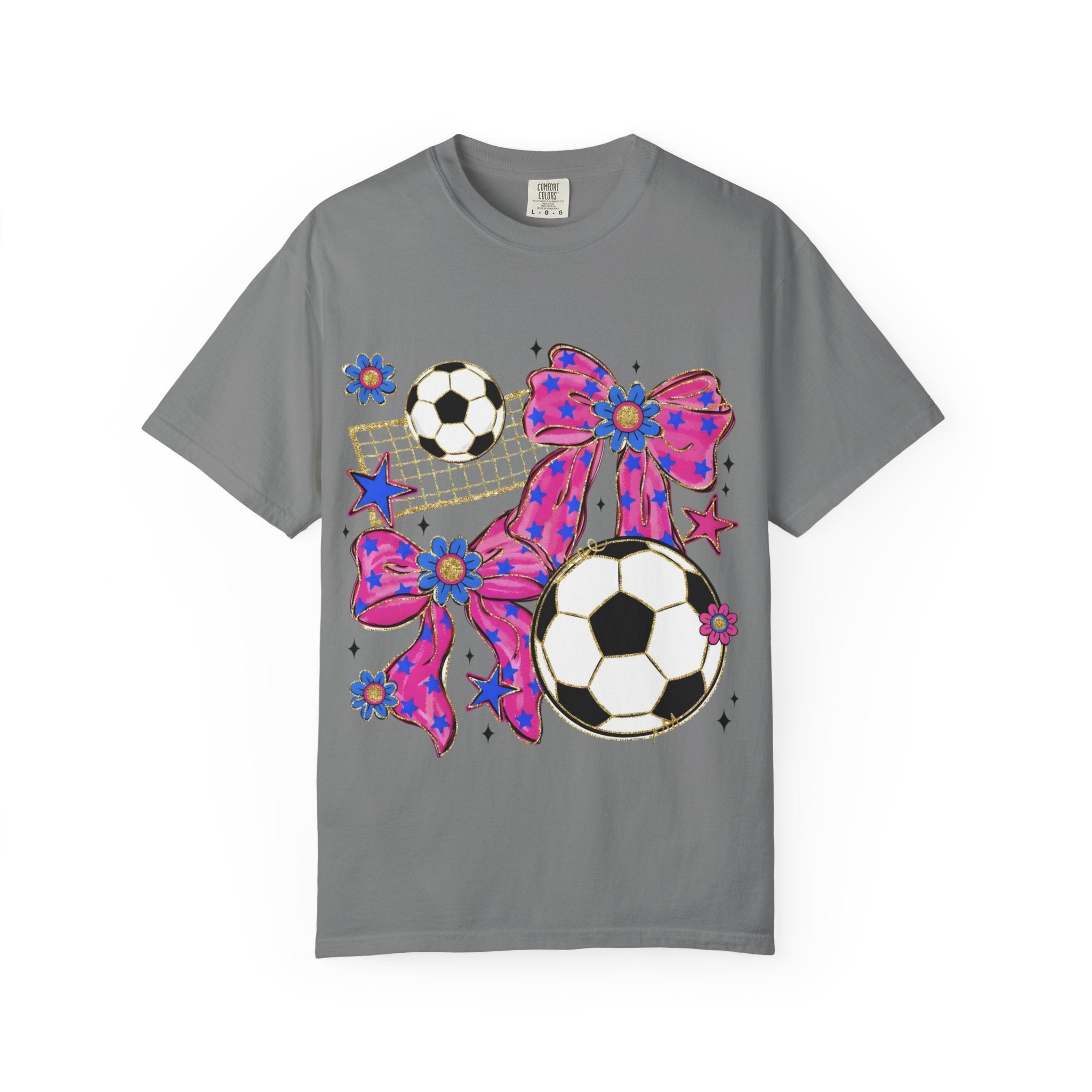 Pink Polka Dot Bows Soccer T-Shirt