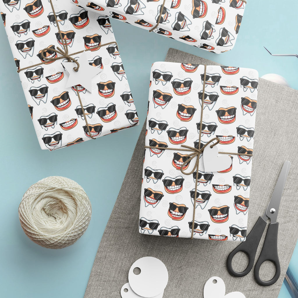 Denture Wrapping Paper  / teeth gift wrap