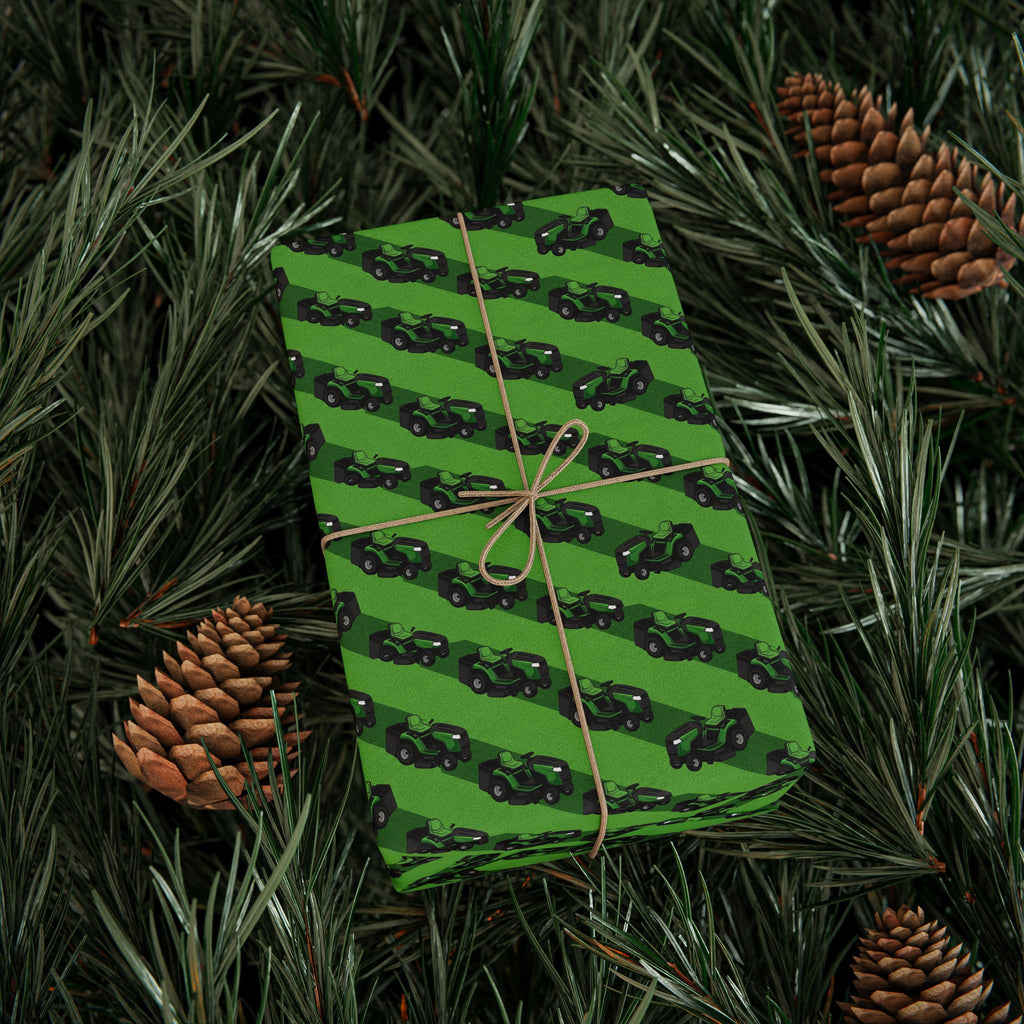 Green Lawn Mower Wrapping Papers