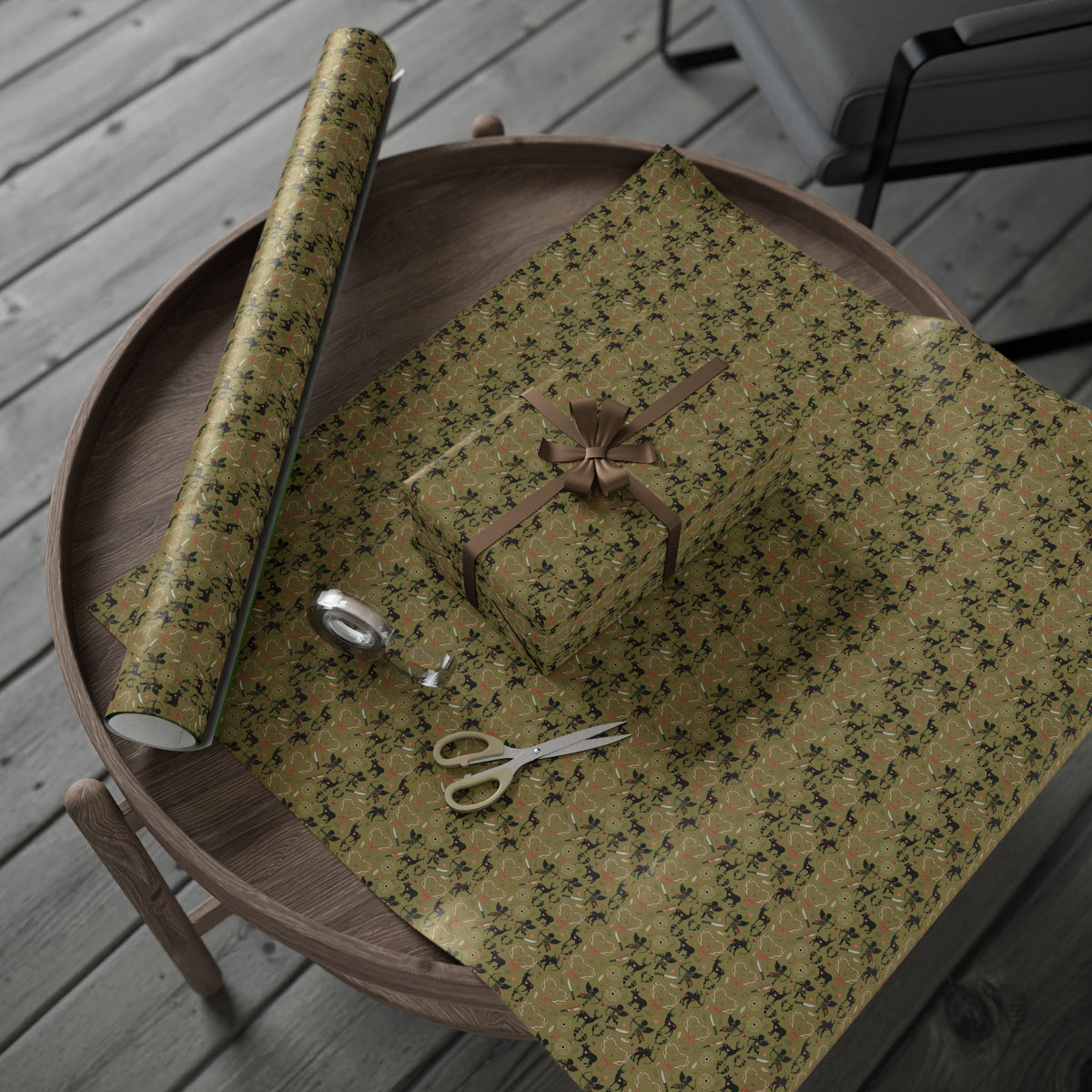 Vintage Camo Valentines Wrapping Paper