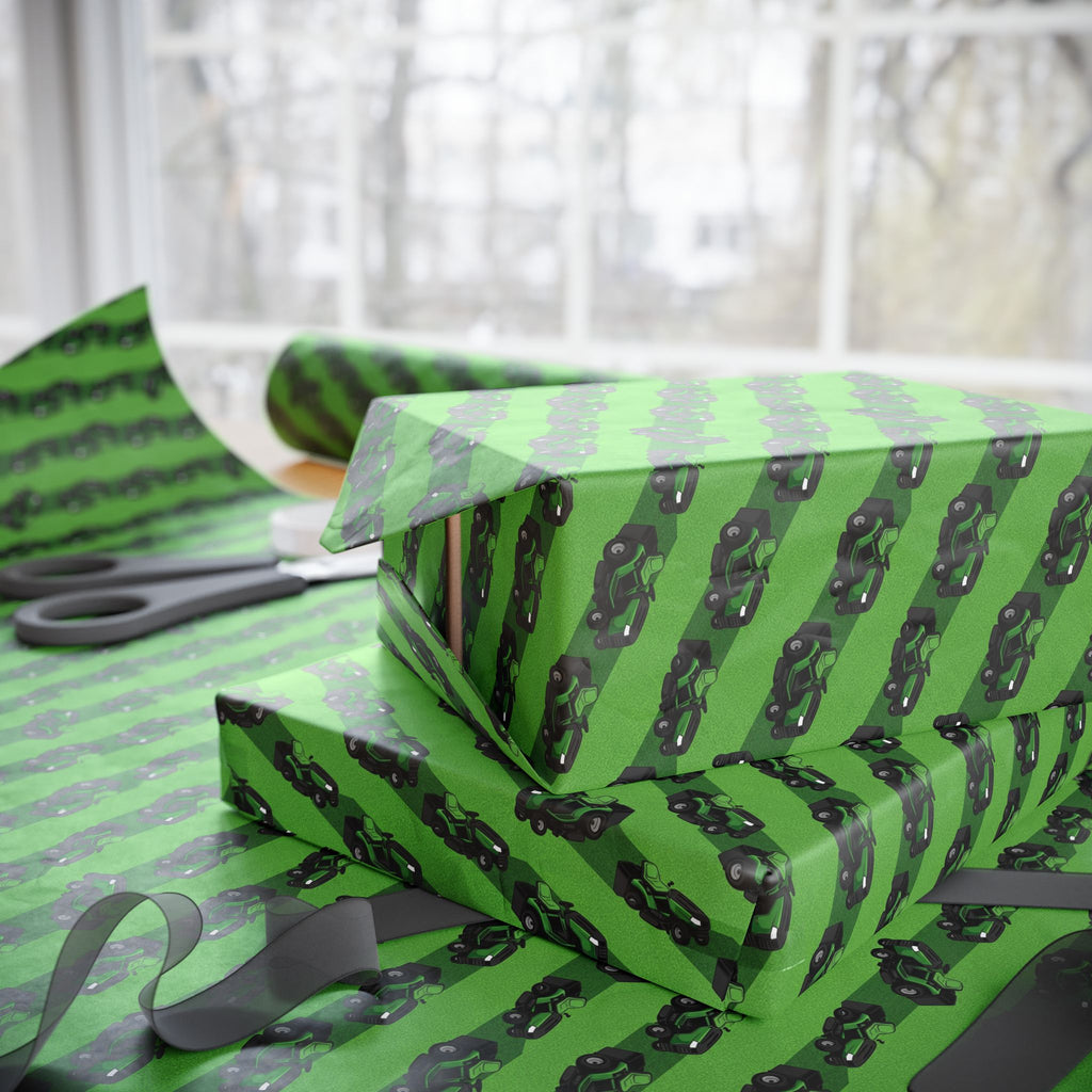 Green Lawn Mower Wrapping Papers