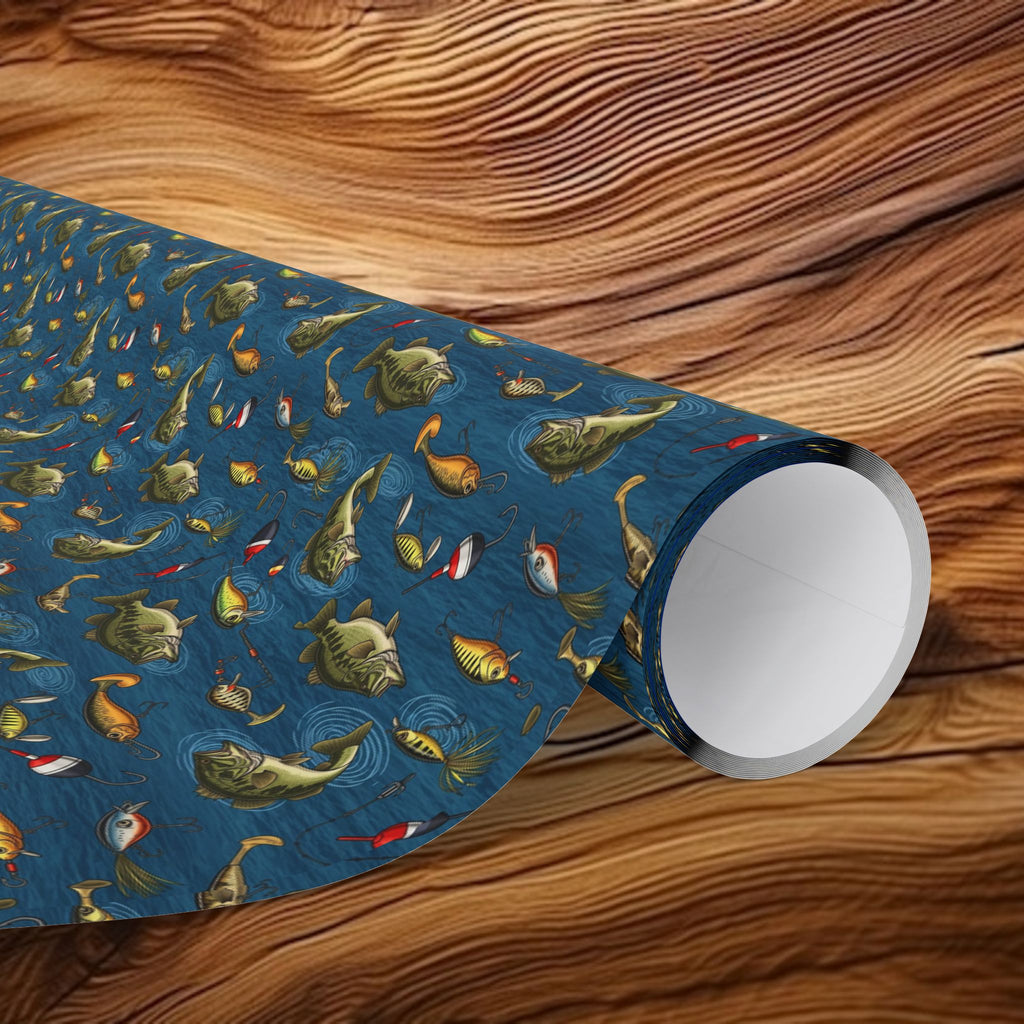 Fishing Lures Pattern Wrapping Paper | Angler Bait Nautical Gift Wrap