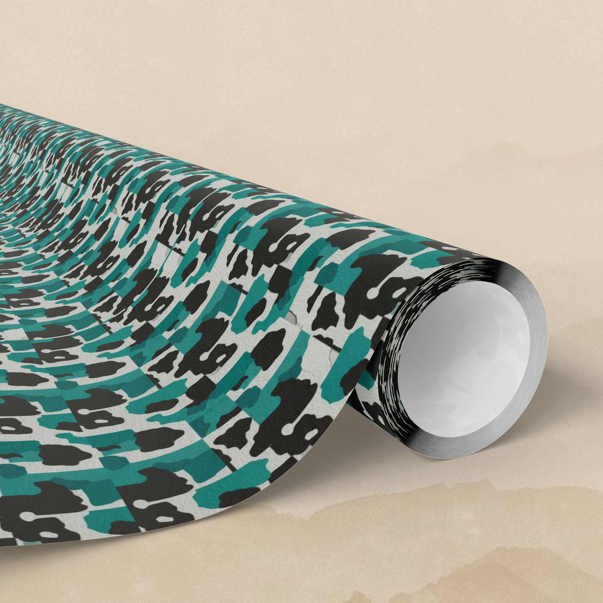 Teal Black Cheetah Print Wrapping Papers | Animal Print Gift Wrap Roll