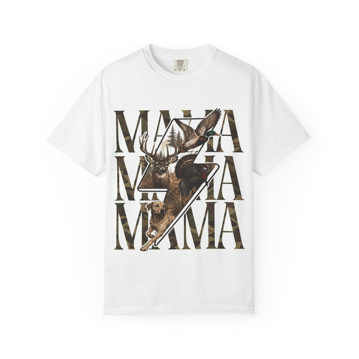 Hunting Mama Camo Comfort Colors Shirt