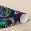 Neon Mandala Marijuana Pattern Wrapping Paper | Psychedelic Floral Gift Wrap