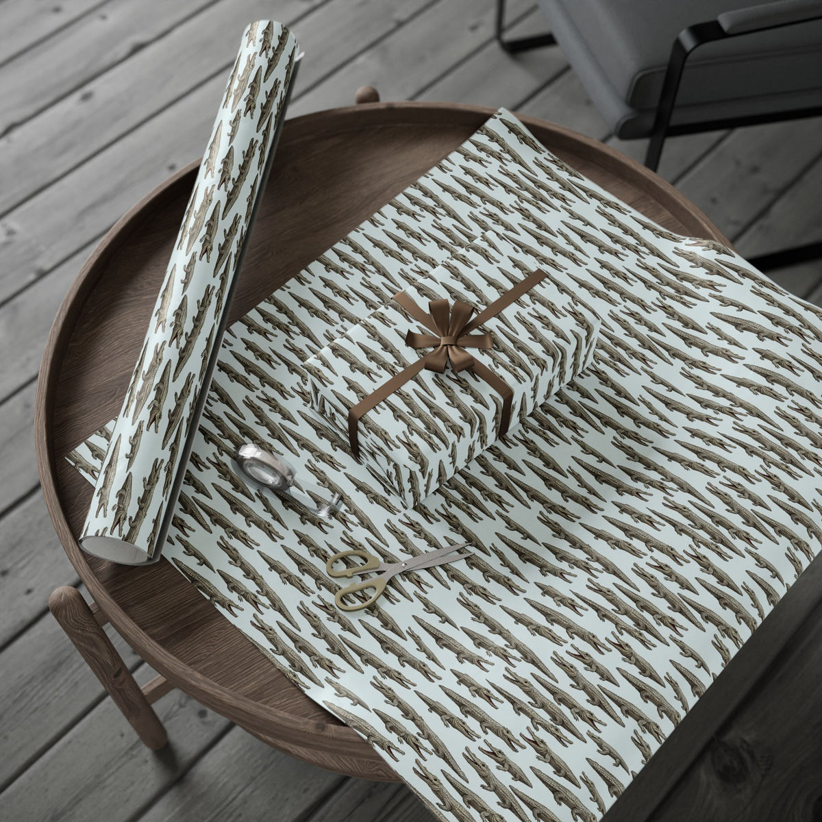 Alligator Pattern Wrapping Paper | Repeating Crocodile Design