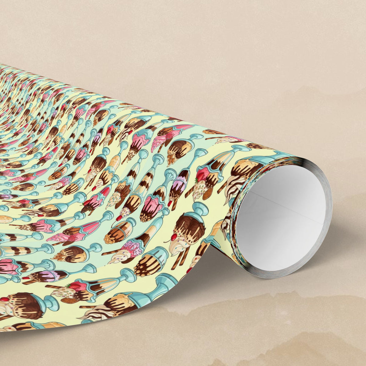Ice Cream Cones Wrapping Paper | Patterned Gift Wrap, Dessert Party