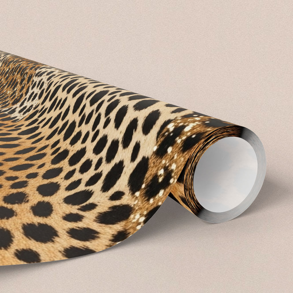 Gold Glitter Leopard Print Wrapping Paper | Luxe Gift Wrap for Boujee Gifts