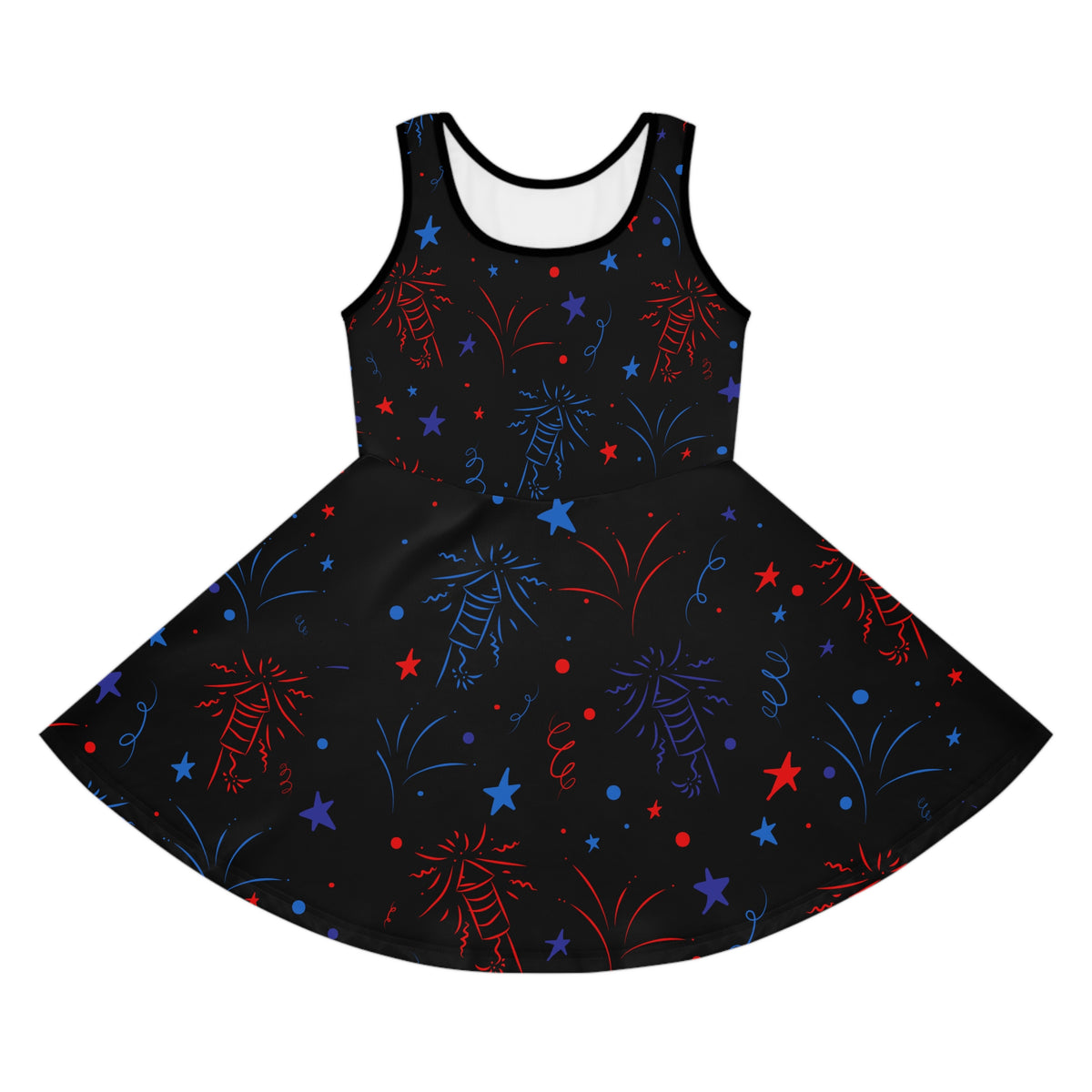 Sparkling Fireworks 4th of July Girls Sundress