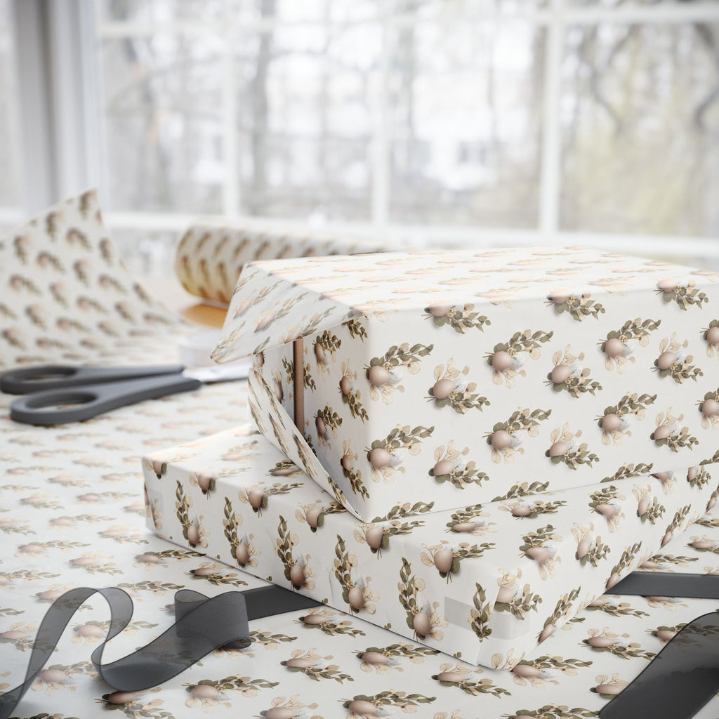 Neutral Floral Easter Wrapping Paper