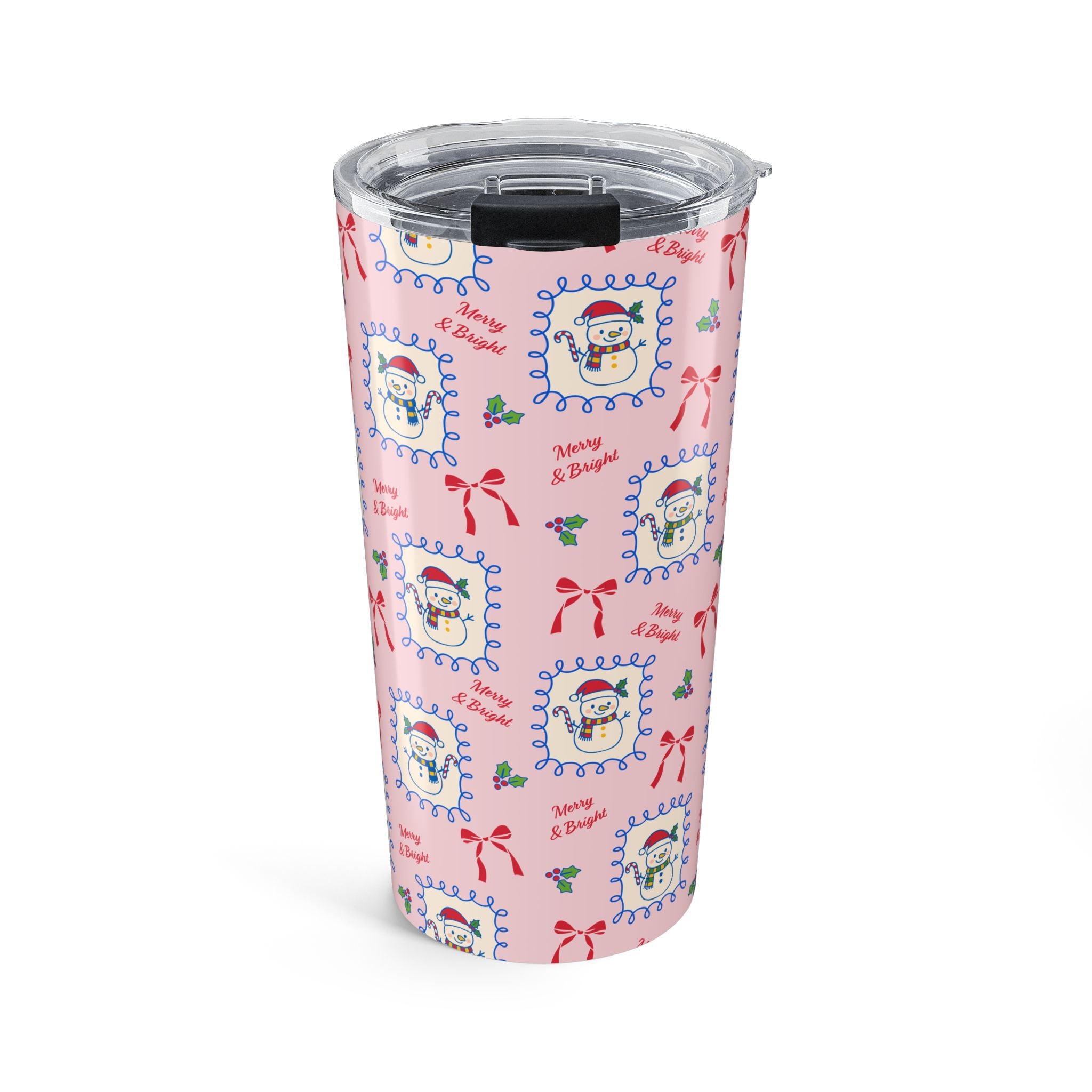 Cute Snowman Stamp Pattern Tumbler