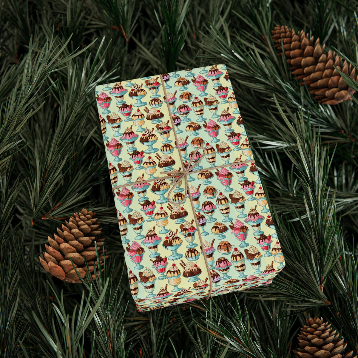 Ice Cream Cones Wrapping Paper | Patterned Gift Wrap, Dessert Party