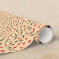 Heart and Camo Pattern Wrapping Paper | Floral Neutral Kraft Roll
