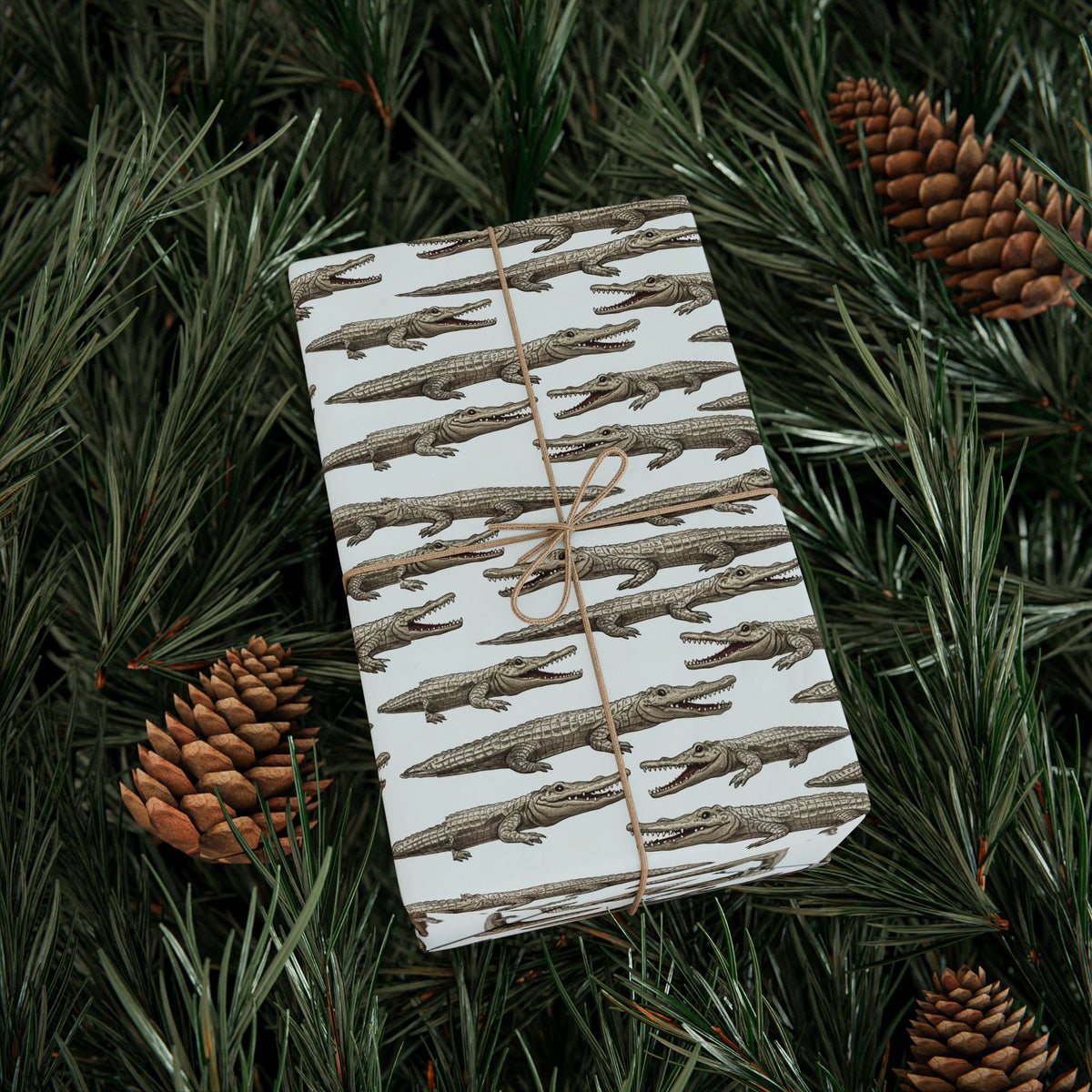 Alligator Pattern Wrapping Paper | Repeating Crocodile Design