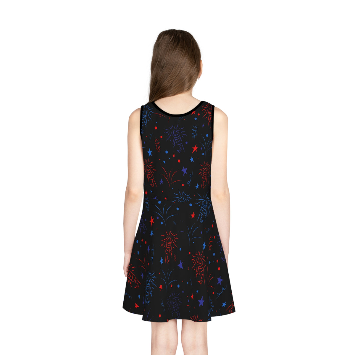 Sparkling Fireworks 4th of July Girls Sundress