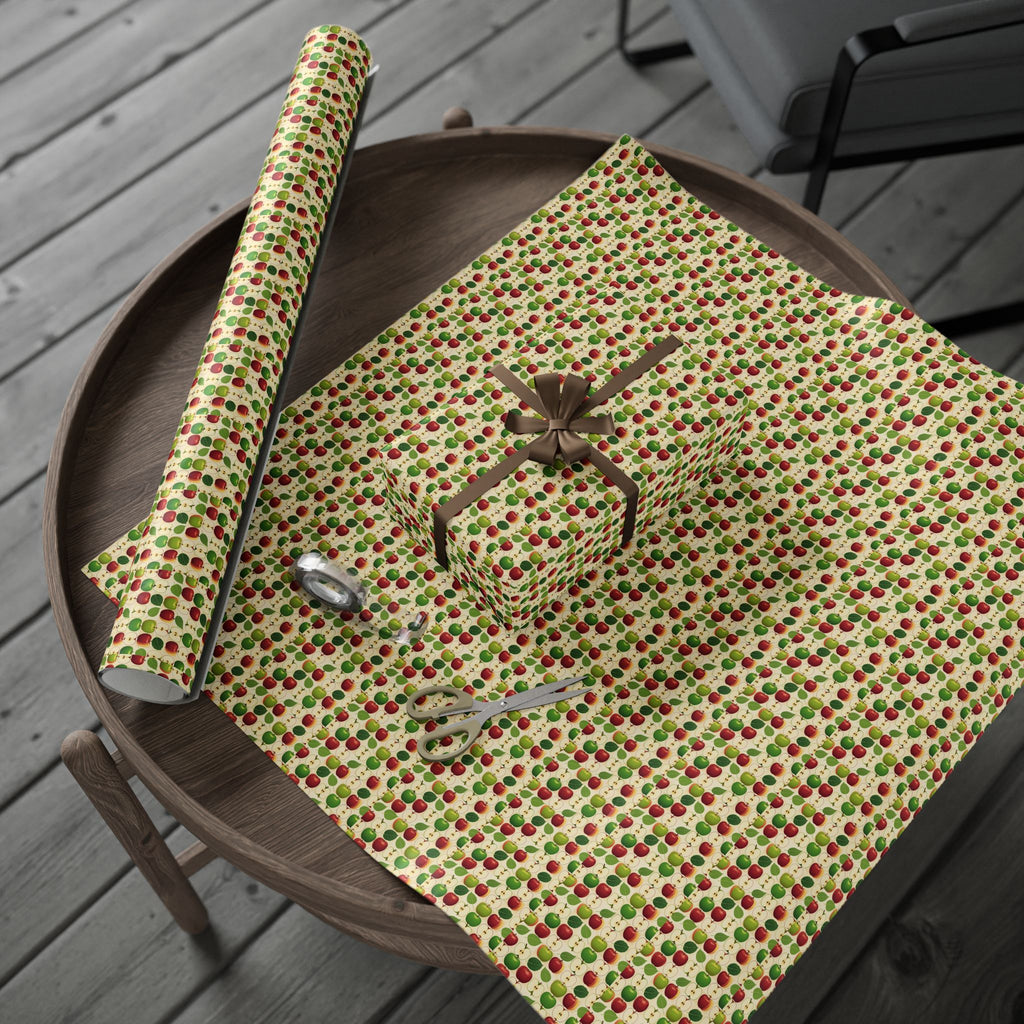 Apple Wrapping Paper | Roll, Christmas Pattern