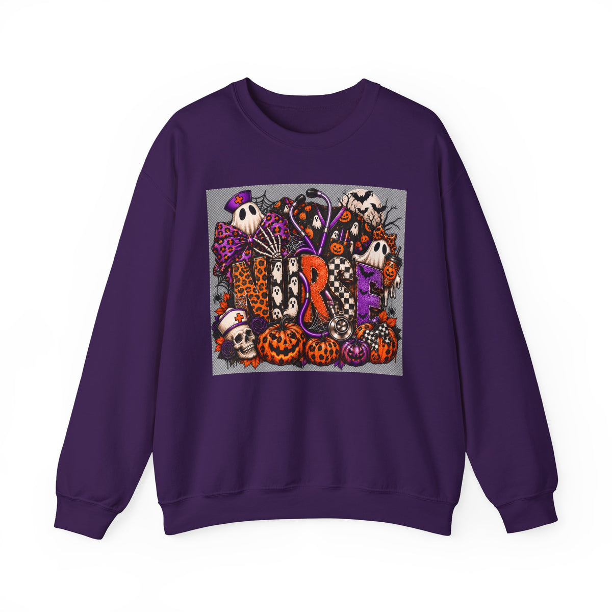 Spooky Pumpkins & Ghosts Halloween Crewneck Sweatshirt