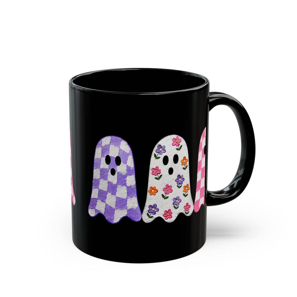 Checkered Ghost Black Mug (11oz, 15oz)