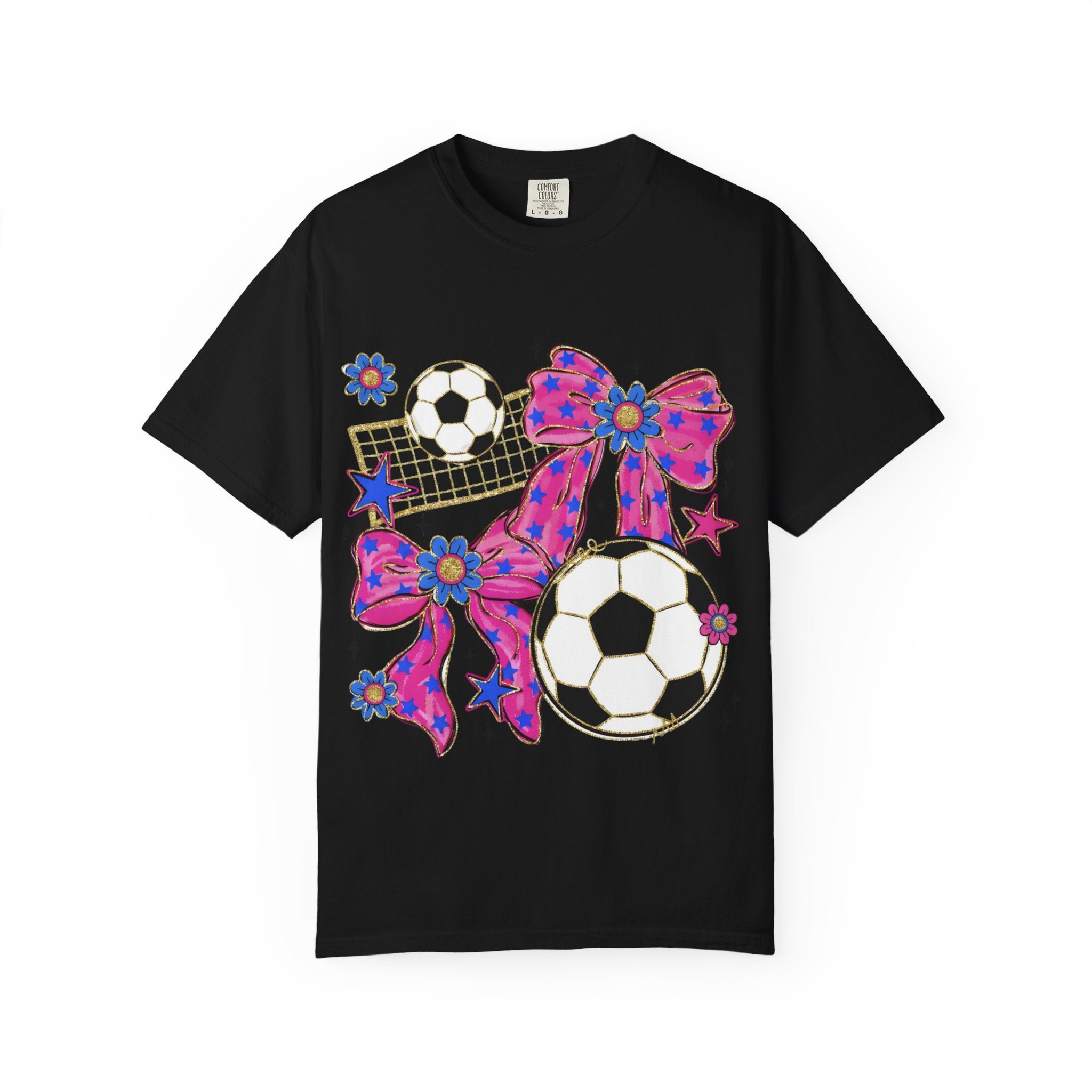 Pink Polka Dot Bows Soccer T-Shirt