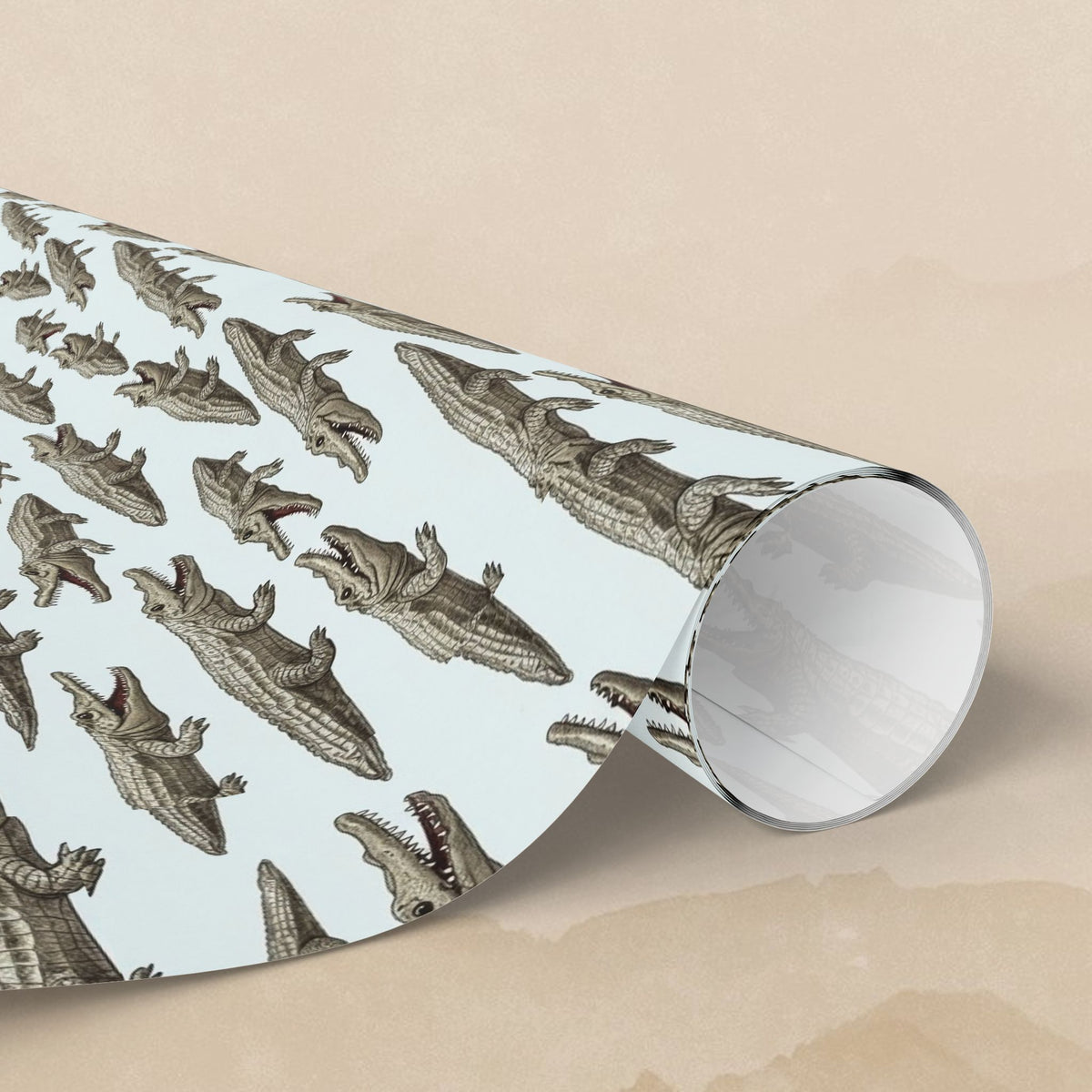 Alligator Pattern Wrapping Paper | Repeating Crocodile Design