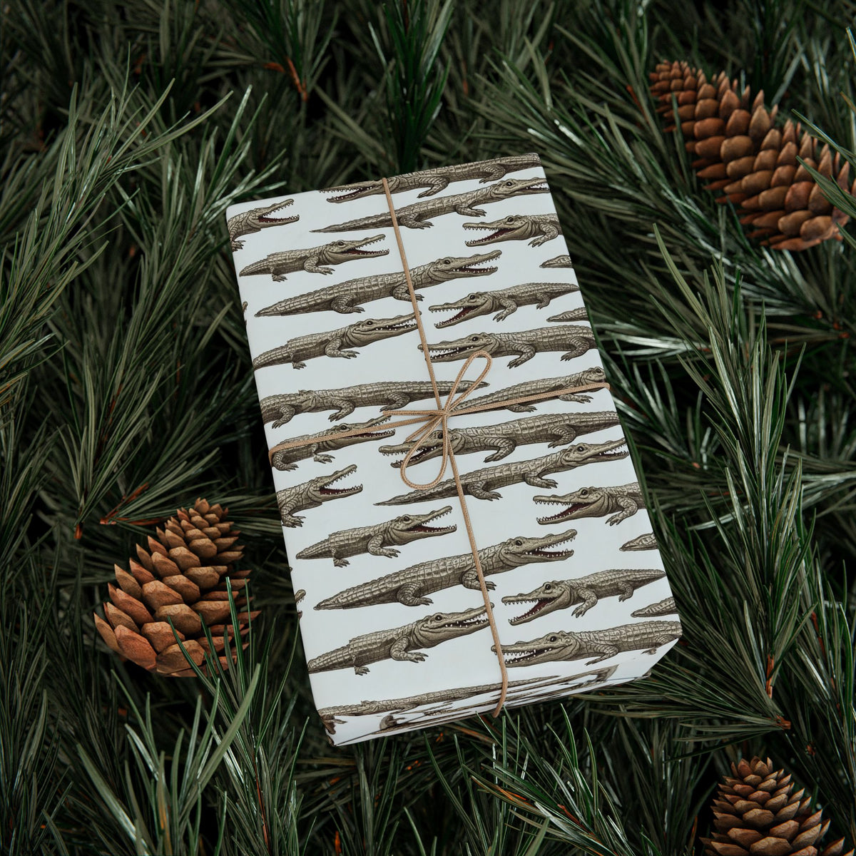 Alligator Pattern Wrapping Paper | Repeating Crocodile Design