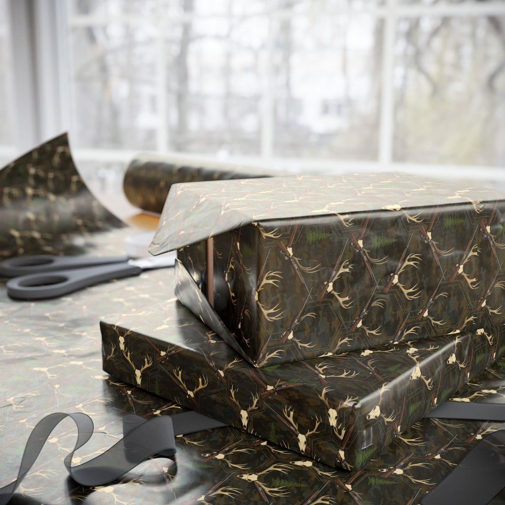 Olive Green Camouflage Pattern Wrapping Papers | Military Camo Gift Wrap