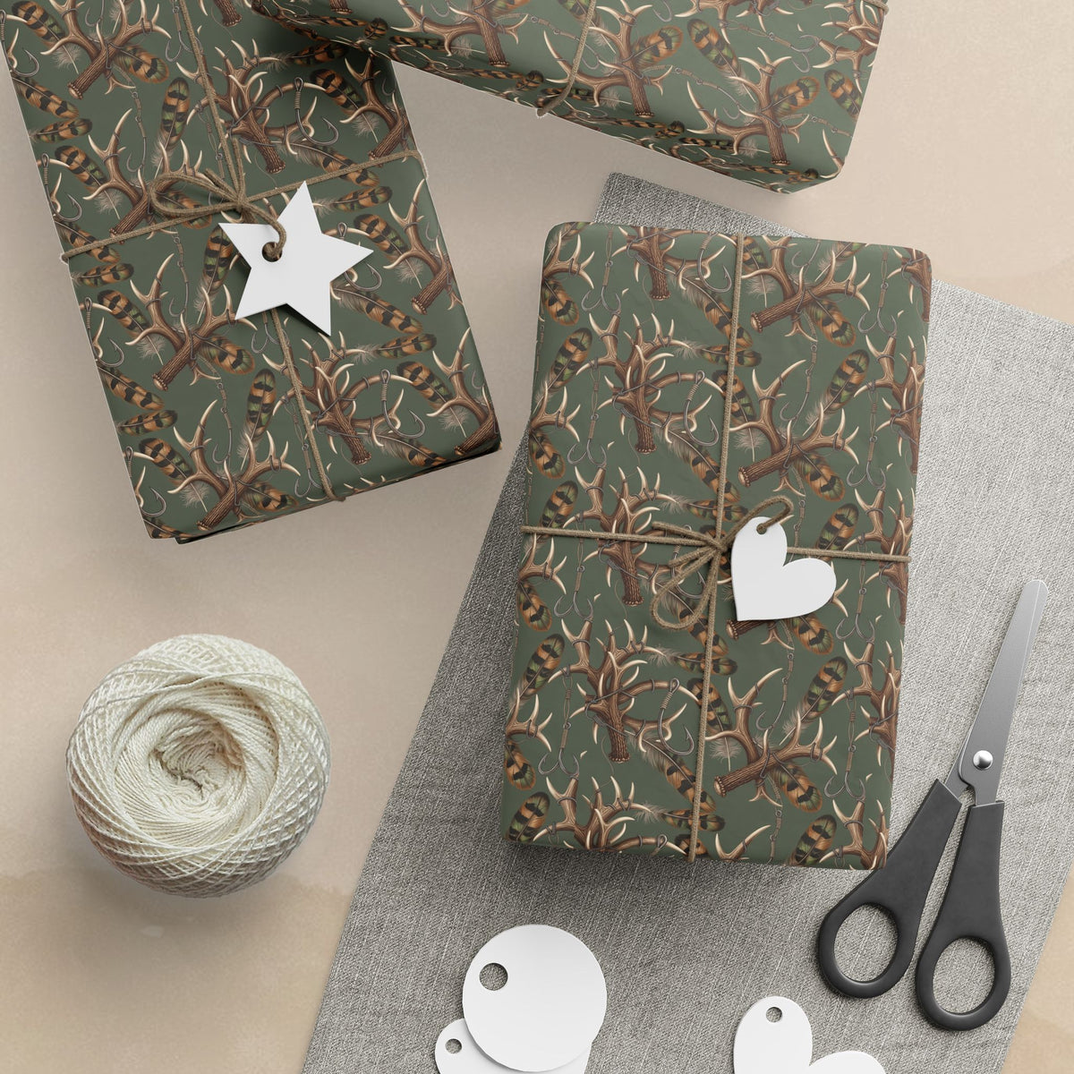 Antler Pattern Wrapping Paper | Deer Antlers Woodland Gift Wrap