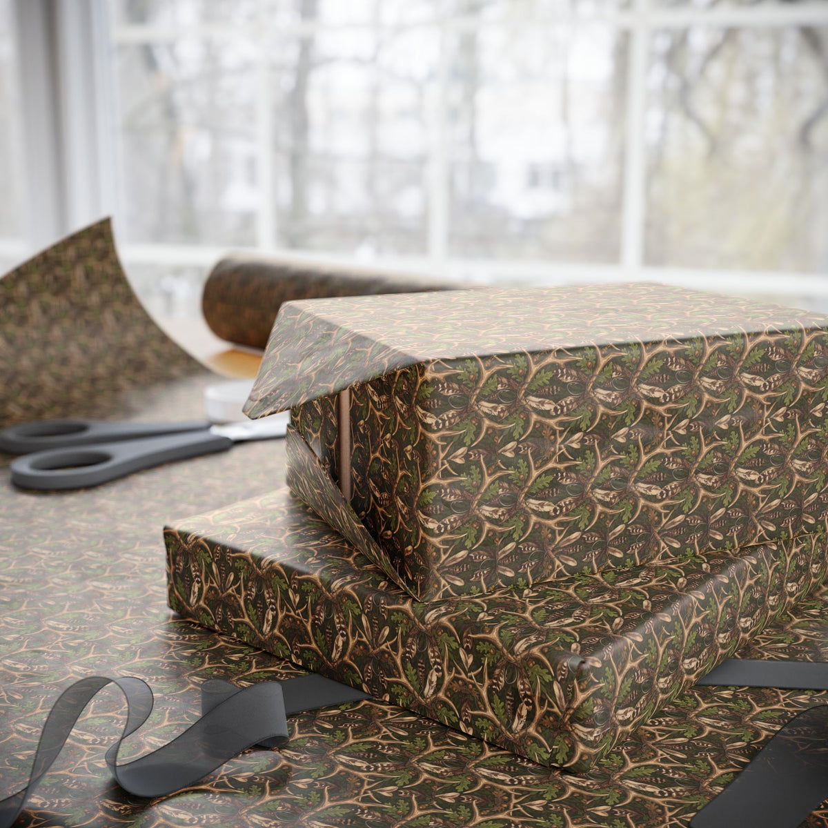 Deer Antlers Pattern Wrapping Paper | Reptile Texture Gift Wrap