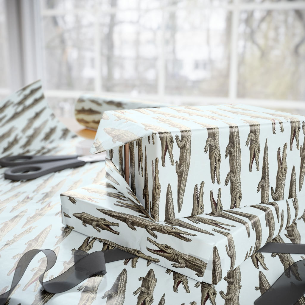 Alligator Pattern Wrapping Paper | Repeating Crocodile Design