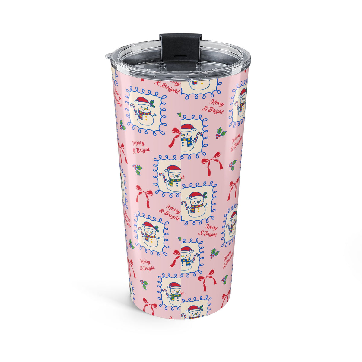 Cute Snowman Stamp Pattern Tumbler
