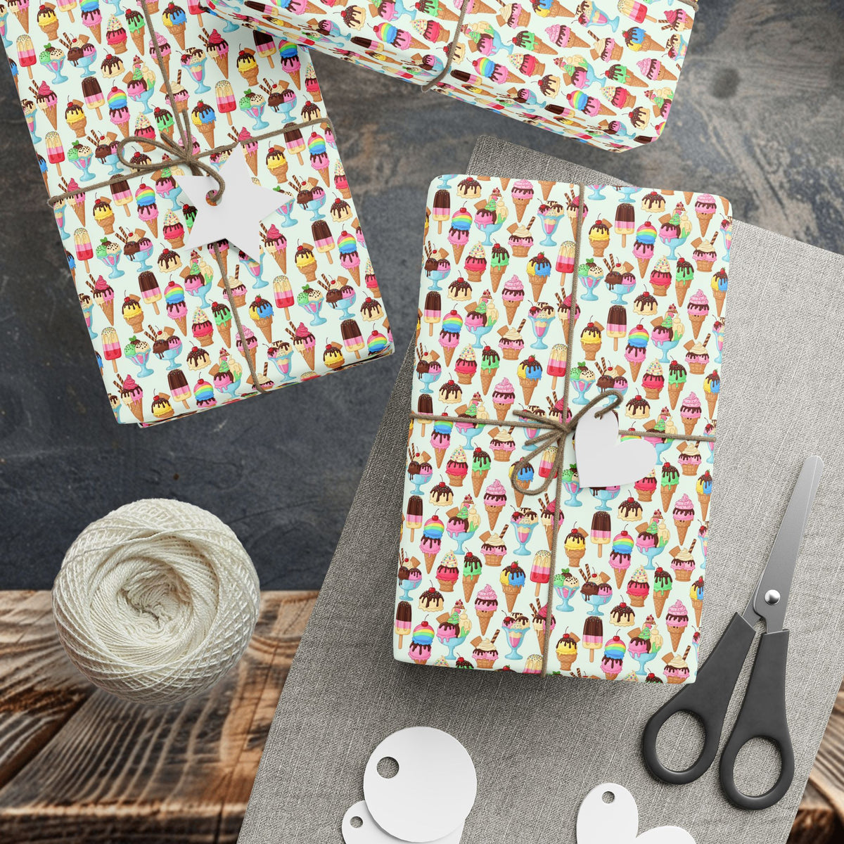 Colorful Icecream Pattern Wrapping Papers | Summer Ice Cream Print