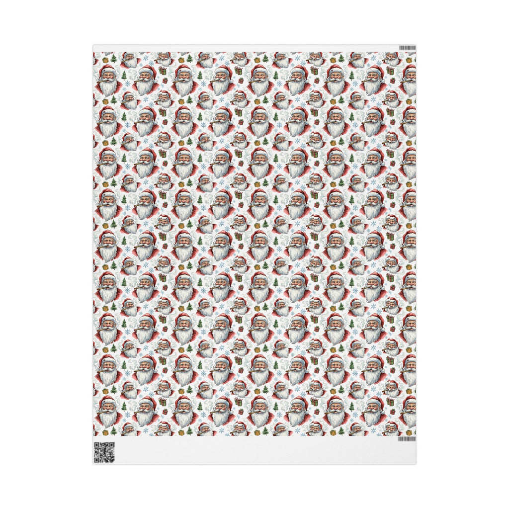 Vintage Santa Pattern Wrapping Paper | Christmas Holiday Paper Roll
