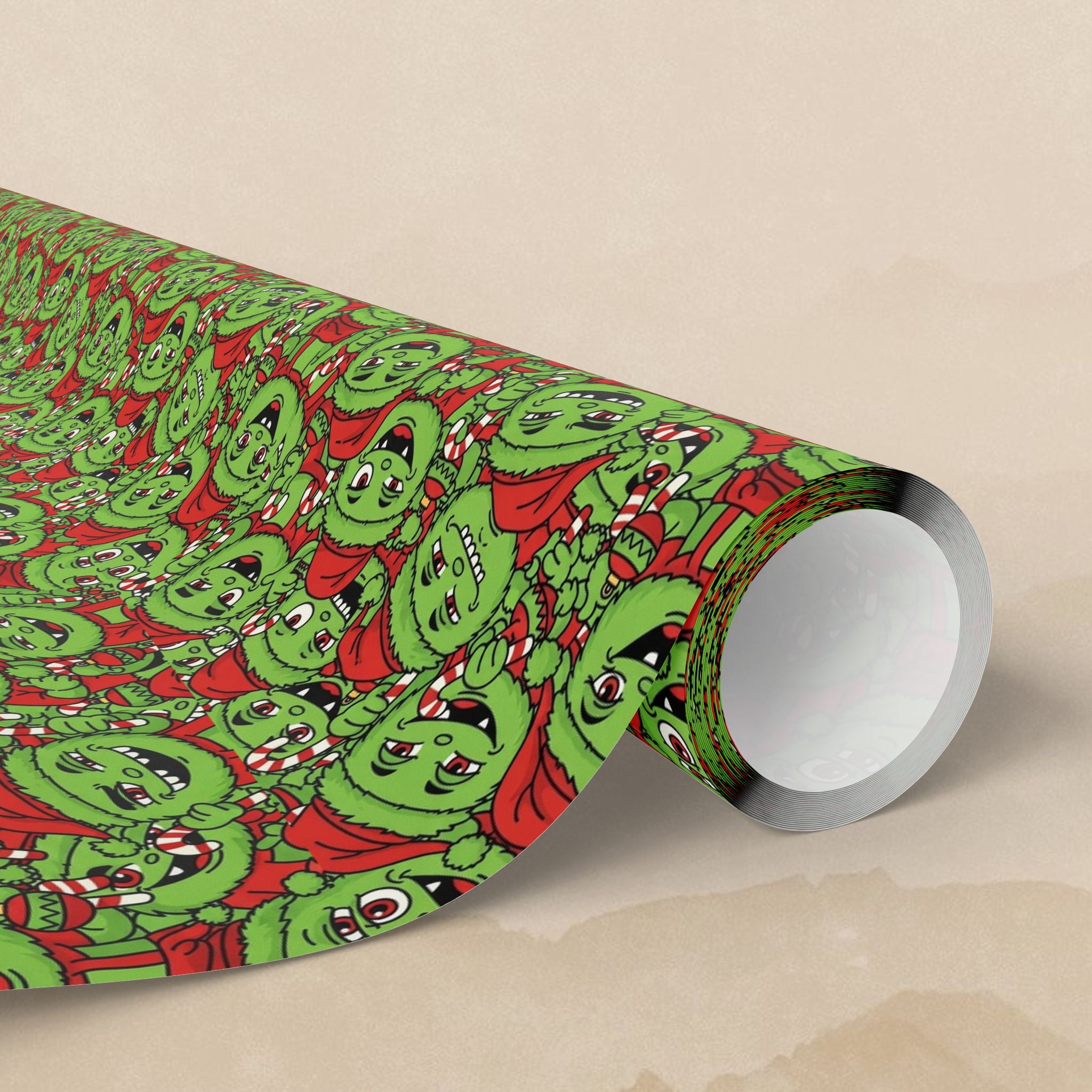 Green Grinchy Christmas Wrapping Paper