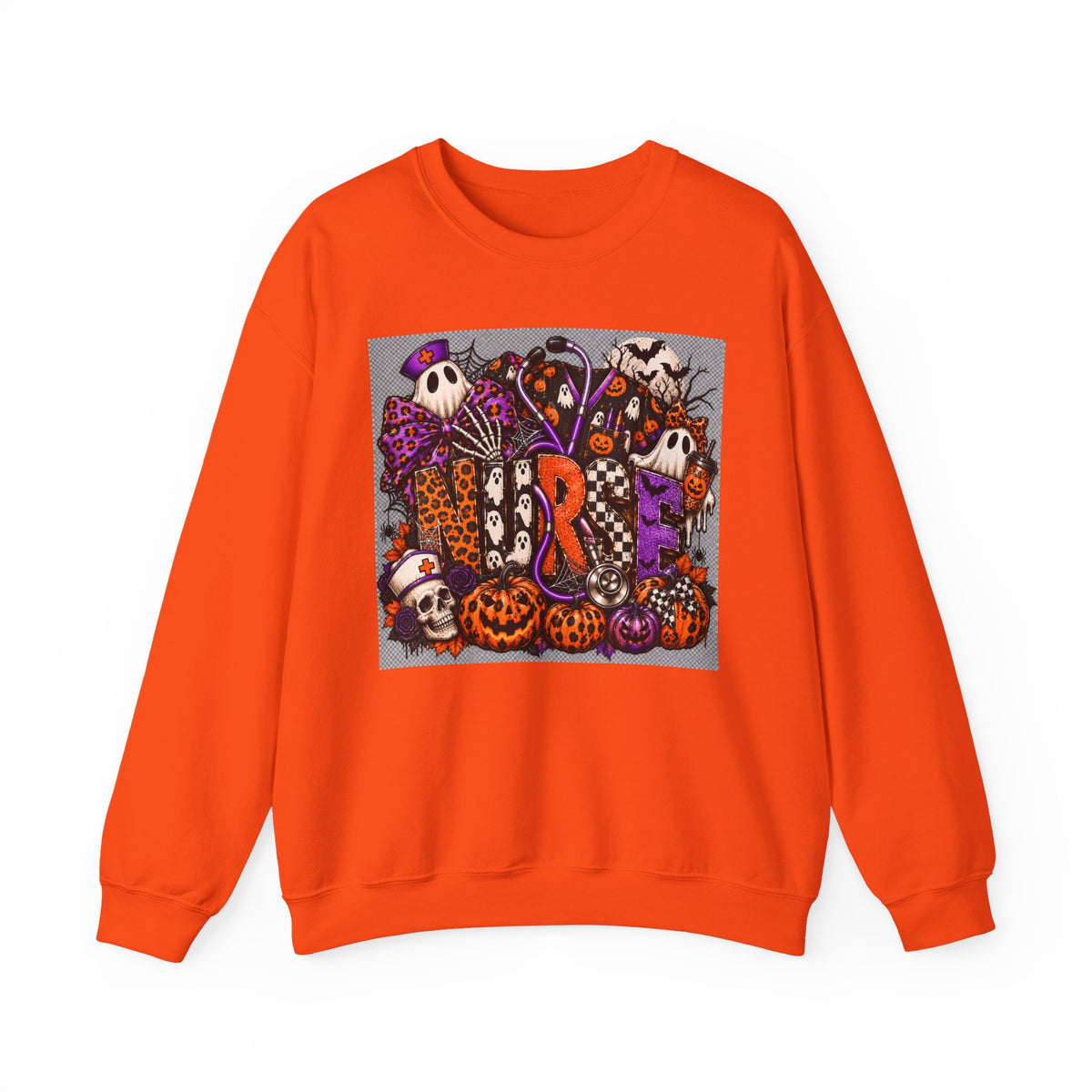 Spooky Pumpkins & Ghosts Halloween Crewneck Sweatshirt